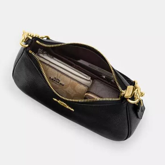 Coach Teri Shoulder Bag Brown CA548 Signature Canvas Yellow Crossbody ORGPKG - Picture 11 of 13